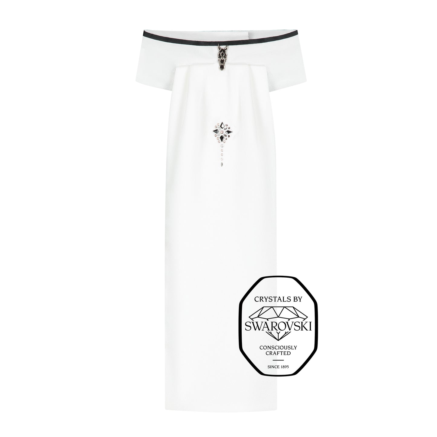 Plastron met Zwarte Bies & Poederroze Details