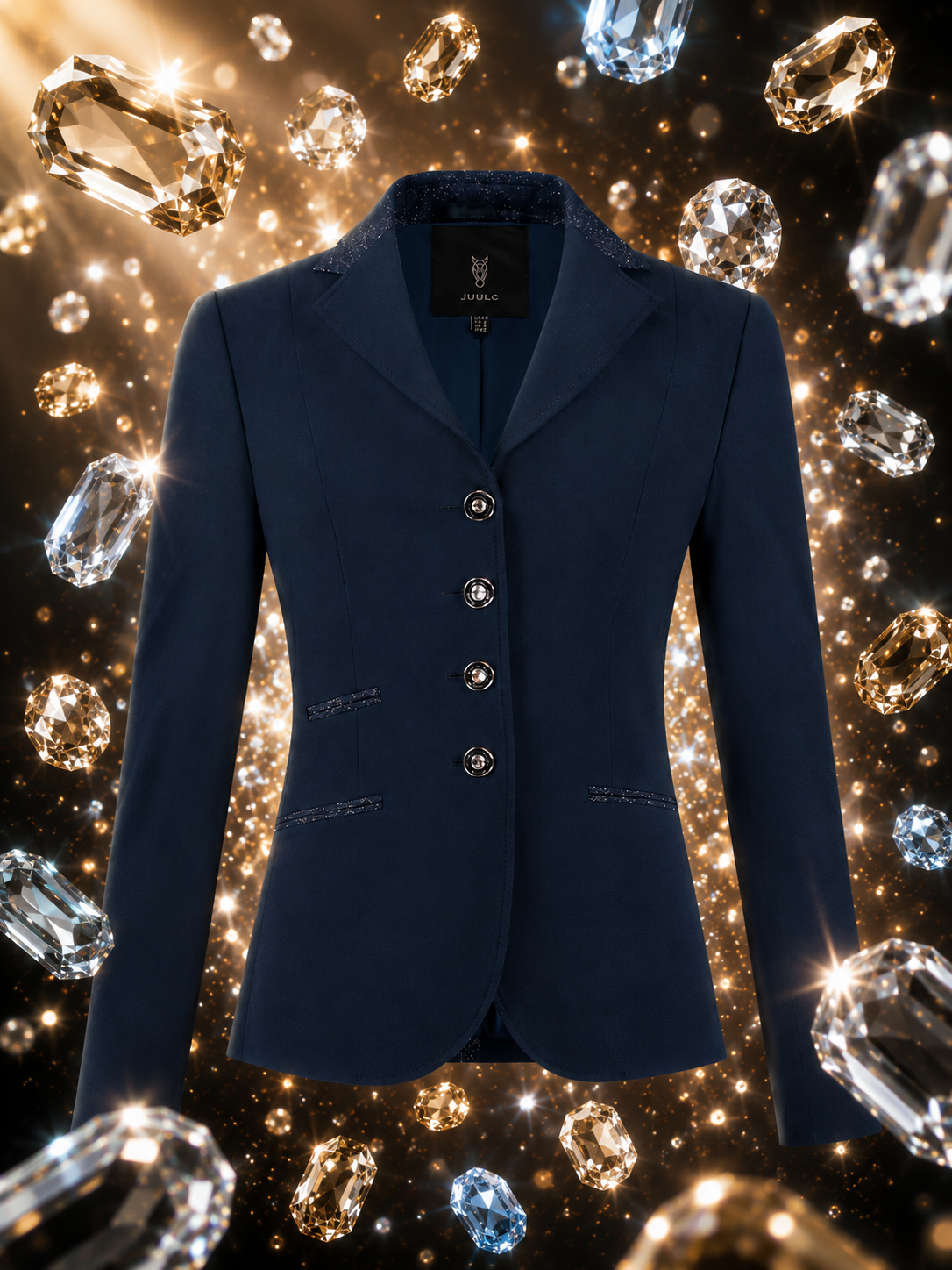 Navy Stardust Dressuur Wedstrijdjas met Swarovski