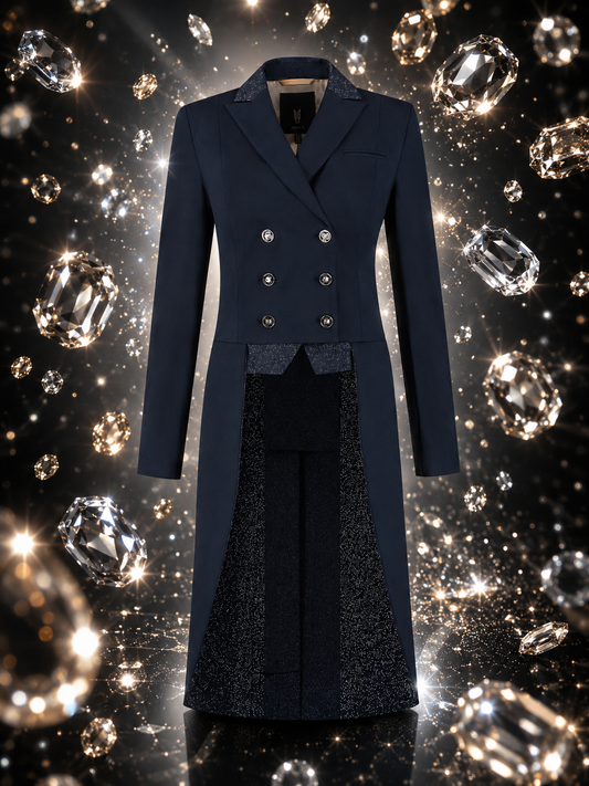 Navy Stardust Dressuur Slipjas met Swarovski